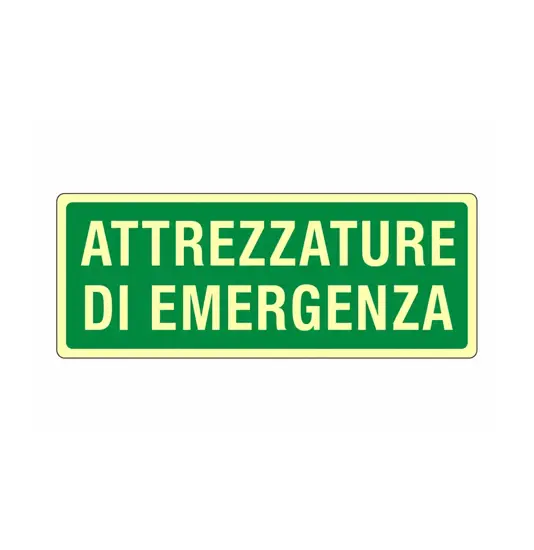 Cartello fotoluminescente 'attrezzature di emergenza'