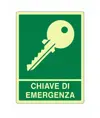 Cartello fotoluminescente 'chiave di emergenza'