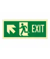 Cartello fotoluminescente con freccia in alto a sx