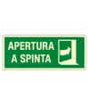 Cartello fotoluminescente con simbolo 'apertura a spinta'