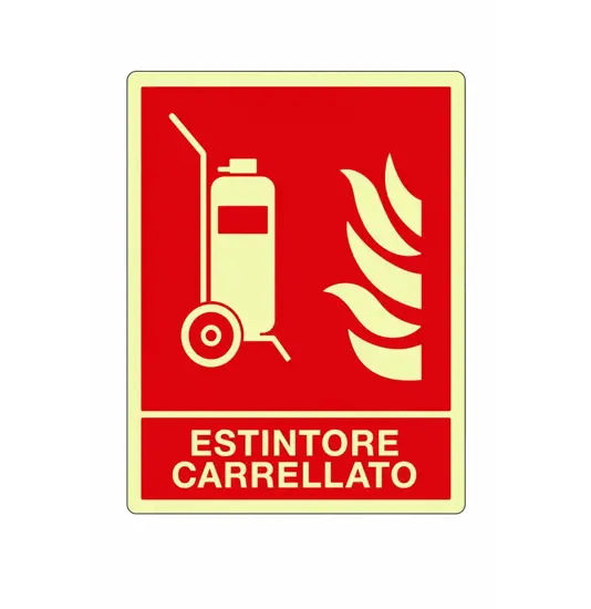 Cartello fotoluminescente 'Estintore carrellato'