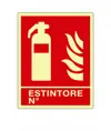 Cartello fotoluminescente in alluminio 'Estintore N'