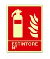 Cartello fotoluminescente in alluminio 'Estintore N'