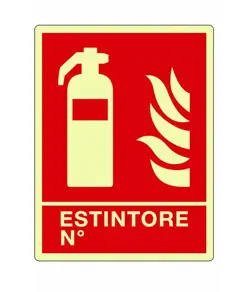 Cartello fotoluminescente in alluminio 'Estintore N'
