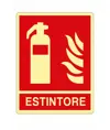 Cartello fotoluminescente in alluminio 'Estintore'