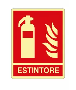 Cartello fotoluminescente in alluminio 'Estintore'