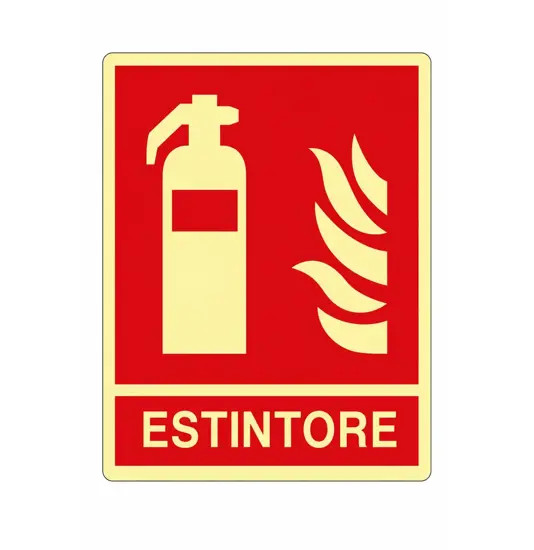 Cartello fotoluminescente in alluminio 'Estintore'