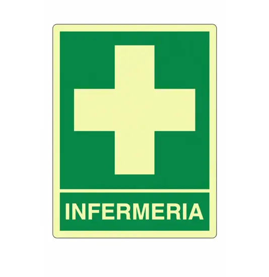 Cartello fotoluminescente 'infermeria'