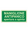 Cartello fotoluminescente 'maniglione antipanico apertura a spinta'
