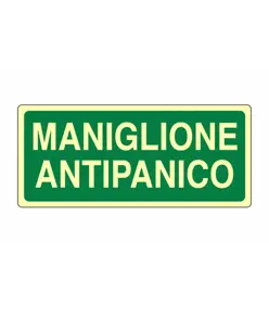 Cartello fotoluminescente 'maniglione antipanico'
