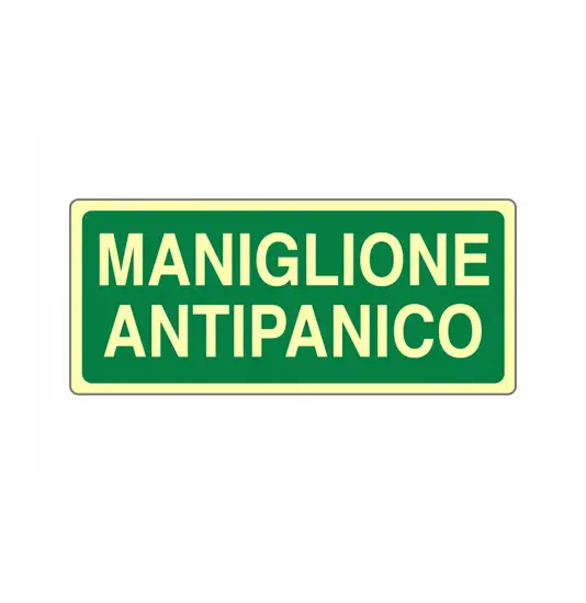 Cartello fotoluminescente 'maniglione antipanico'