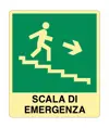 Cartello fotoluminescente pvc  'Scala di emergenza discesa'