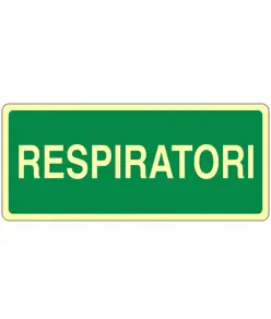 Cartello fotoluminescente 'respiratori'