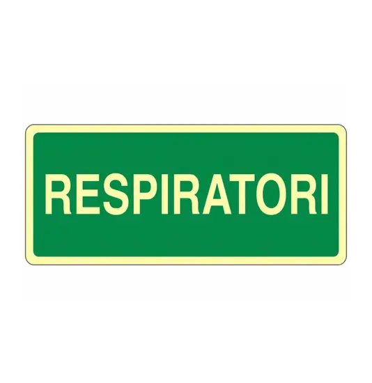 Cartello fotoluminescente 'respiratori'