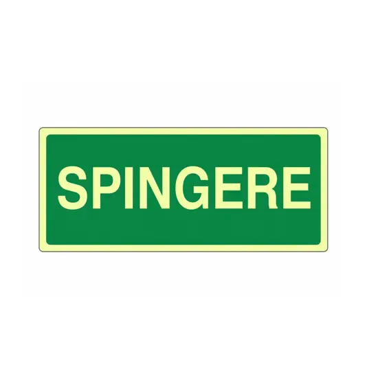 Cartello fotoluminescente 'spingere'