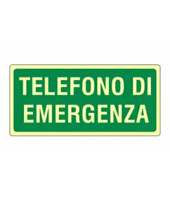 Cartello fotoluminescente 'telefono di emergenza'