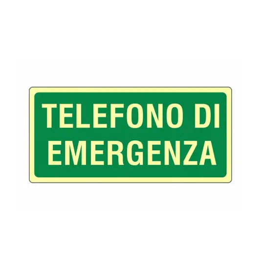 Cartello fotoluminescente 'telefono di emergenza'