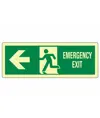 Cartello fotoluminescente 'uscita di emergenza a sinistra Emergency exit'