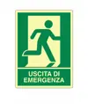 Cartello fotoluminescente 'uscita di emergenza destra'