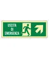 Cartello fotoluminescente 'uscita di emergenza in alto a destra'