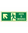 Cartello fotoluminescente 'uscita di emergenza in alto a sinistra'