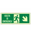 Cartello fotoluminescente 'uscita di emergenza in basso a destra'