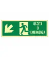 Cartello fotoluminescente 'uscita di emergenza in basso a sinistra'