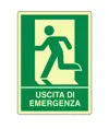 Cartello fotoluminescente 'uscita di emergenza sinistra'