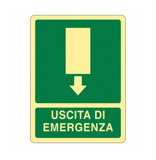 Cartello fotoluminescente 'uscita di emergenza'