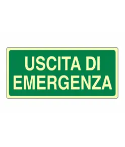 Cartello fotoluminescente 'uscita di emergenza'