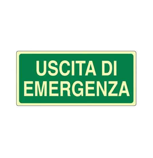 Cartello fotoluminescente 'uscita di emergenza'
