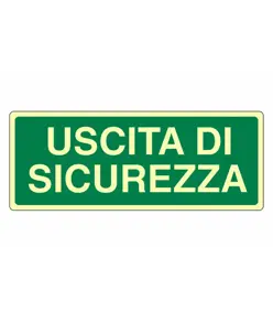 Cartello fotoluminescente 'uscita di sicurezza'