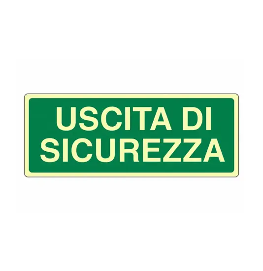 Cartello fotoluminescente 'uscita di sicurezza'