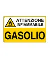 Cartello 'gasolio attenzione infiammabile'