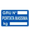 Cartello 'gru n°___ portata massima kg