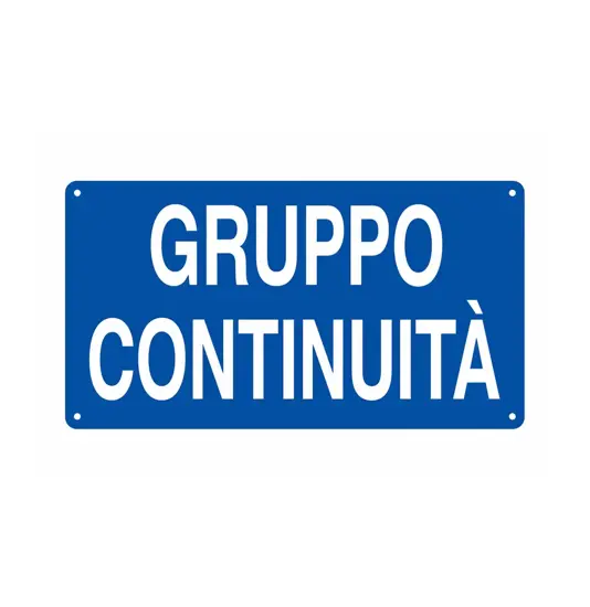 Cartello 'gruppo continuità'