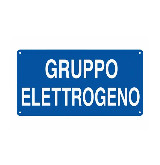 Cartello 'gruppo elettrogeno'