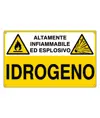 Cartello 'idrogeno altamente infiammabile ed esplosivo'