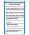 Cartello 'impianti e apparecchiature elettriche'
