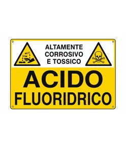 Cartello in alluminio  Acido fluoridrico