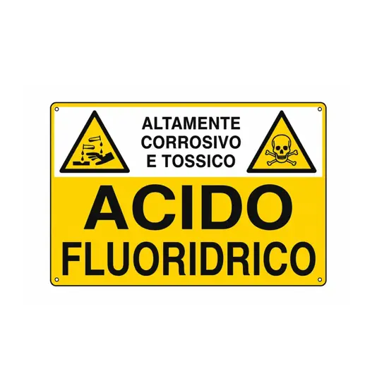 Cartello in alluminio  Acido fluoridrico