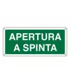 Cartello in alluminio 'apertura a spinta'