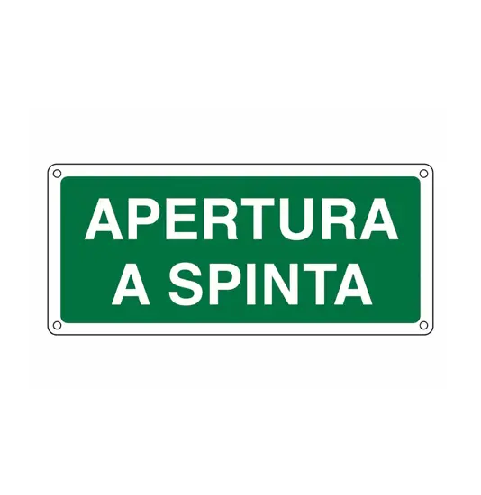 Cartello in alluminio 'apertura a spinta'