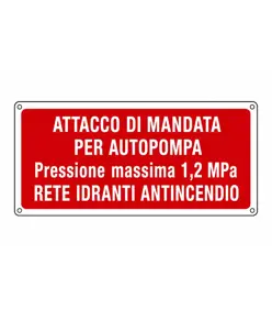 etichette adesive 'attacco di mandata per autopompa' VVF