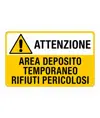 Cartello in alluminio  Attenzione area deposito temporaneo rifiuti pericolosi