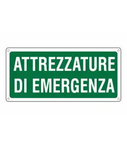 etichette adesive scritta 'attrezzature di emergenza'