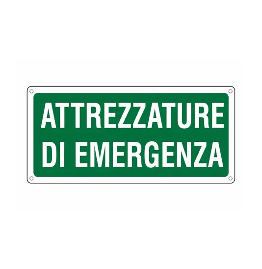 Cartello in alluminio 'attrezzatura di emergenza'
