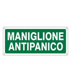 Cartello in alluminio 'maniglione antipanico'