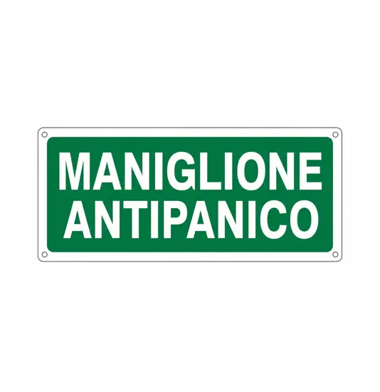Cartello in alluminio 'maniglione antipanico'