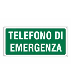 Cartello in alluminio 'telefono di emergenza'